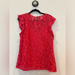 White House, black market, hot pink lace (lined) blouse